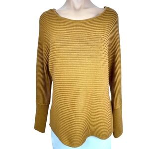 Rachel Zoe Brown Sweater Pullover Long Sleeve Size M Asym Hem Cotton/Polyester